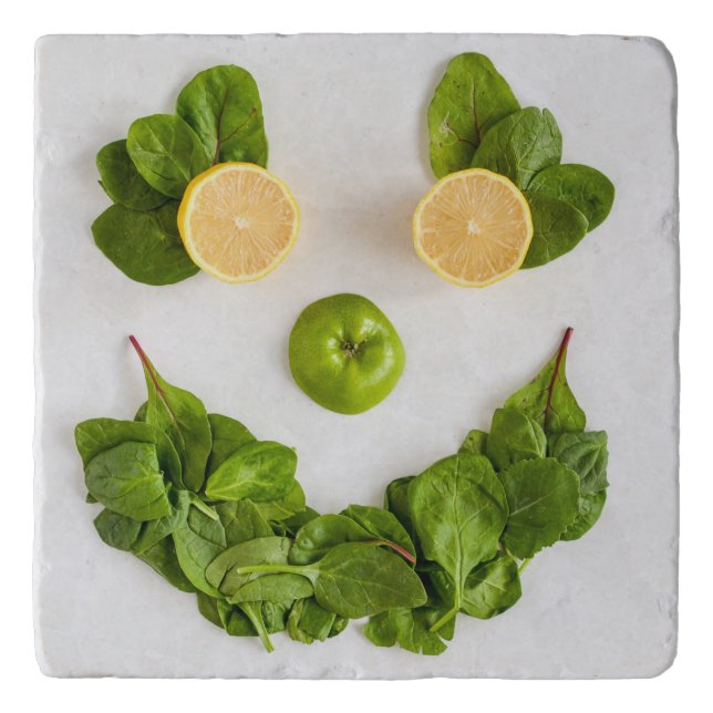 Smiling Veggies Housewarming Gift Kitchen Decor Trivet (Front)