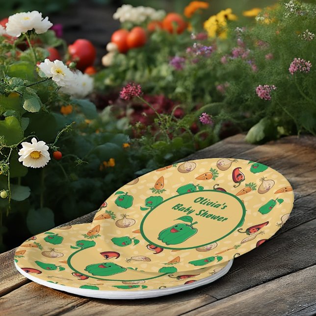 Smiling Veggies Paper Plates (Creator Uploaded)