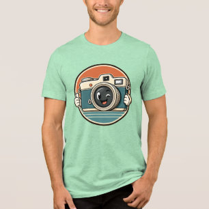 Smiling Vintage Camera T-Shirt Tri-Blend Shirt