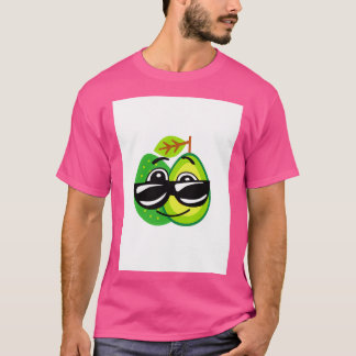 Smiling wacky avocado with sunglasses on T-Shirt
