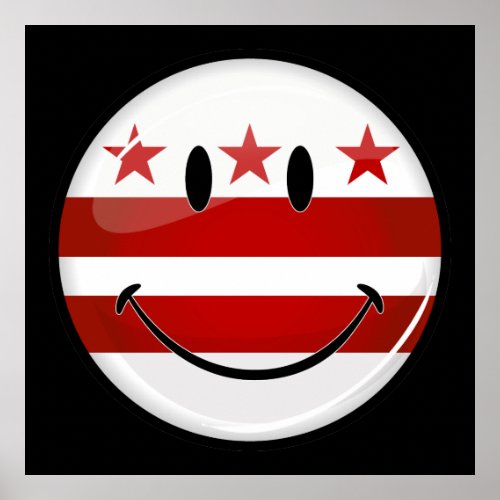 Smiling Washington DC Flag Poster