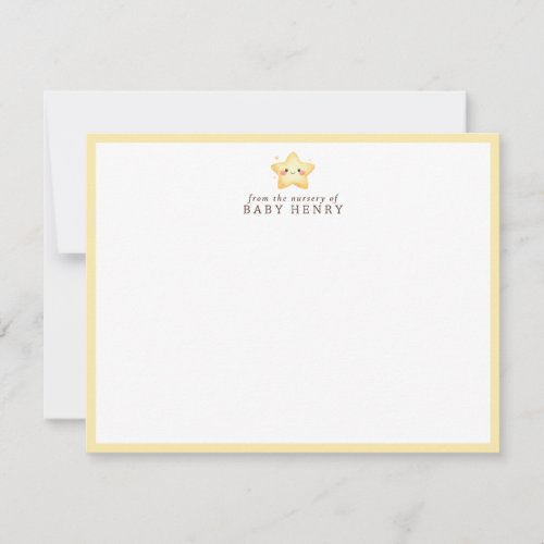 Smiling Watercolor Star Nursery Note Card