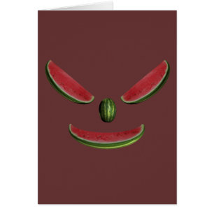 Smiling Watermelon Face Cards