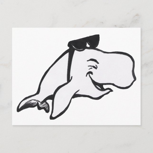 Smiling Whale Coloring Plate Postcard (Front)