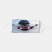 Smiling white dog puppy nose and mouth adult cloth face mask (Front, Folded)