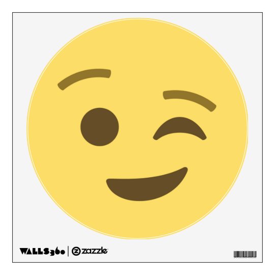 Smiling Winky Face Emoji Wall Decal | Zazzle.com