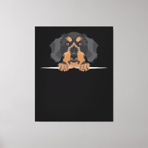 Smiling Wire_Haired Dachshund Canvas Print