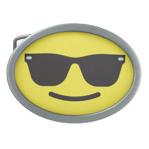 Smiling with Sunglasses Emoji Belt Buckle