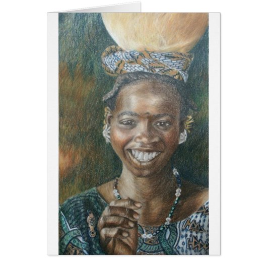 Smiling Woman with Calabash Cards (Front)