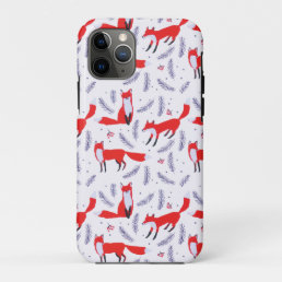 Smiling Woodland Forest Greenery Red Fox iPhone 11 Pro Case