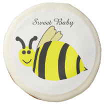 Smiling Yellow Bumble Bee Baby Shower Favor Sugar Cookie