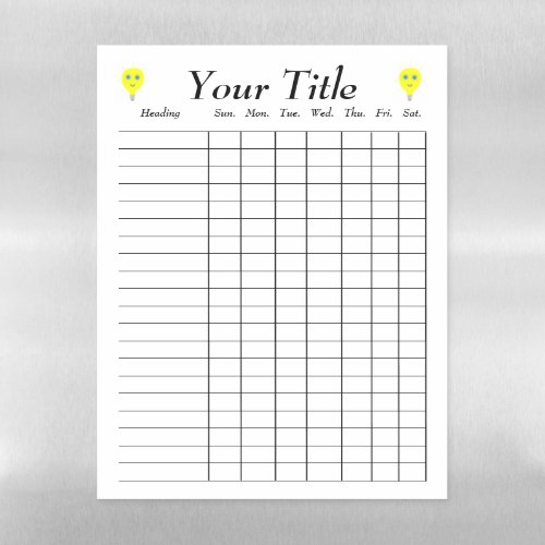Smiling Yellow Light Bulb Your Title Grid Sheet