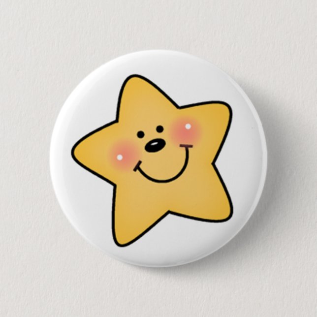 Smiling Yellow Star Button (Front)