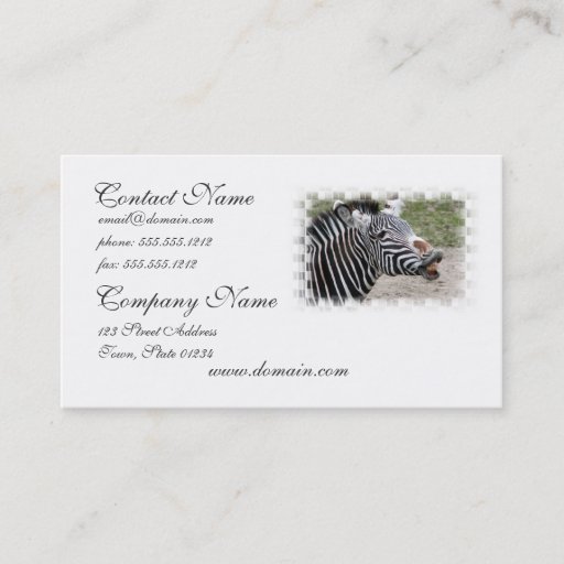 Customizable Smiling Zebra Business Card