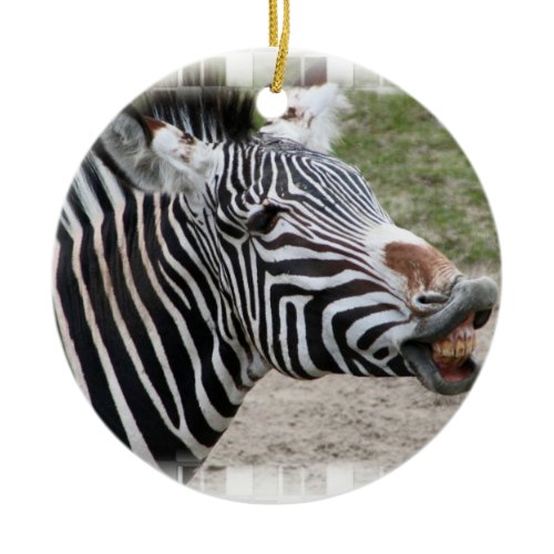Smiling Zebra Ornament