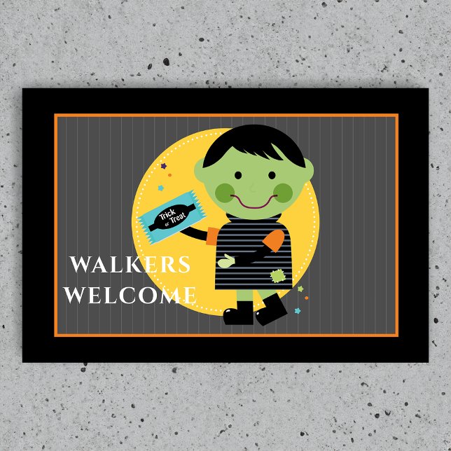 Smiling Zombie Candy Halloween Doormat (Creator Uploaded)