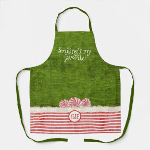 "Smiling's my favorite" Christmas Cute Elf Quote Apron