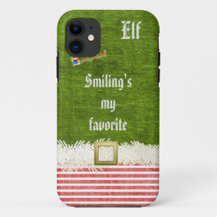 "Smiling's my favorite" Christmas Elf Quote iPhone 11 Case