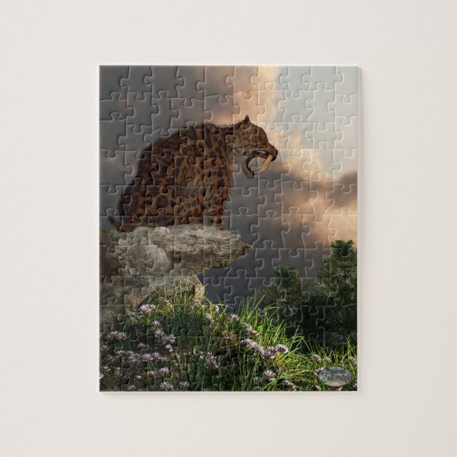 Smilodon Californicus Lookout Jigsaw Puzzle (Vertical)