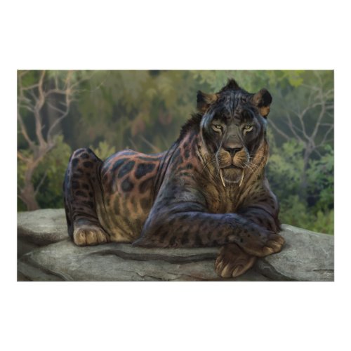 Smilodon Chilled out Cat Photo Print