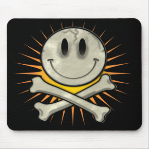 Smily Skull and Crossbones Mouse Pad