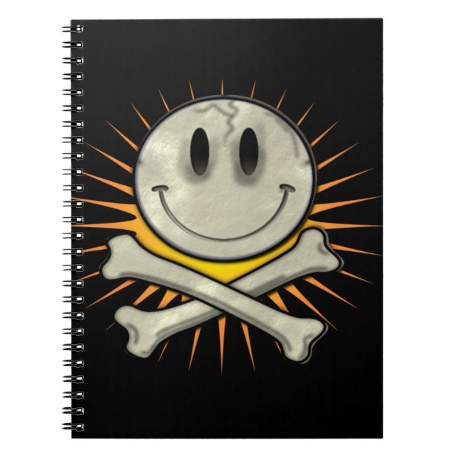 Smily Skull and Crossbones Notebook (Front)