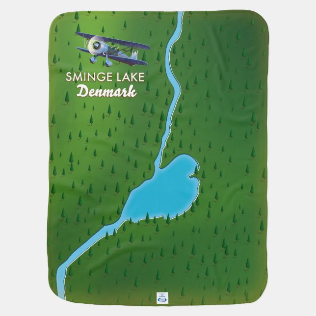 Sminge Lake Denmark travel map Baby Blanket (Back)