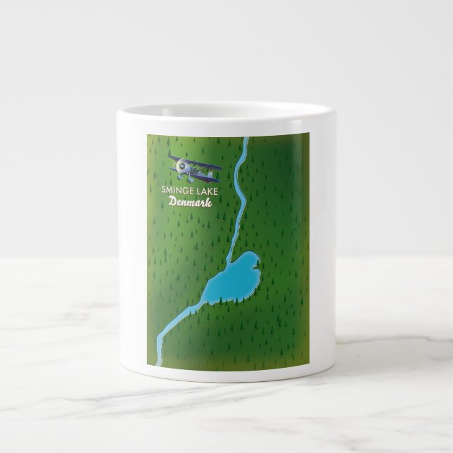Sminge Lake Denmark travel map Giant Coffee Mug (Front)