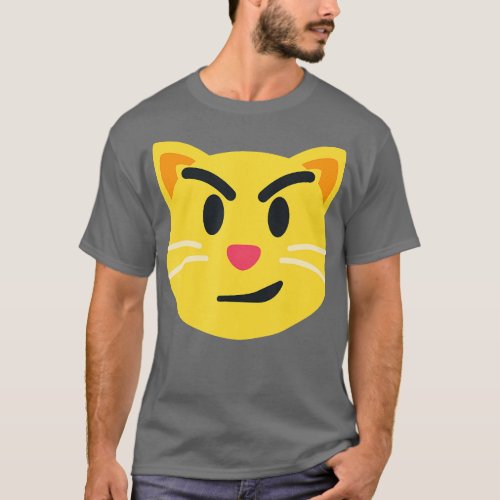 Smirking Cat Emoticon Face with Wry Smile Cat  T_Shirt