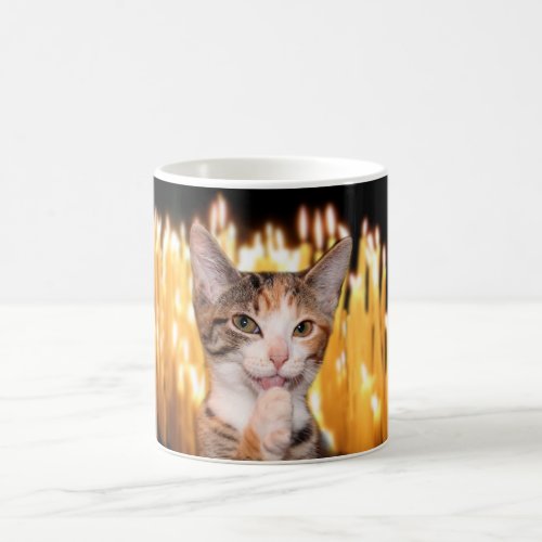 Smirking cat oldster birthday coffee mug