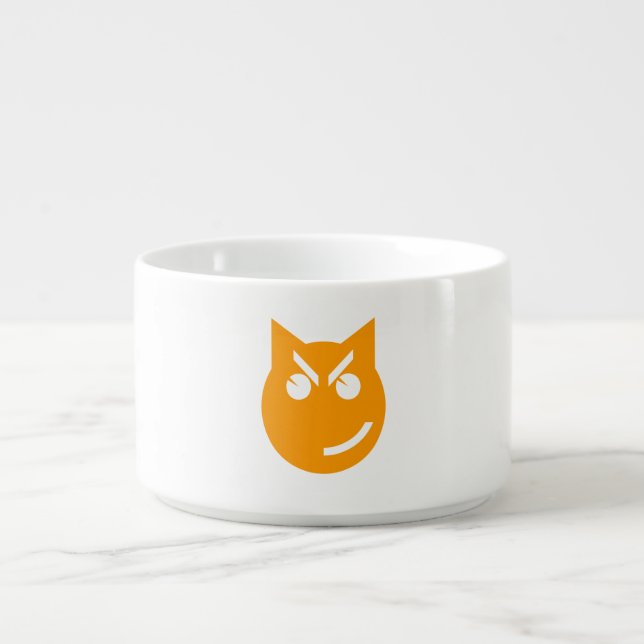 Smirking Emoji Cat Bowl (Center)