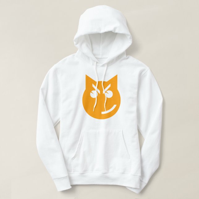 Smirking Emoji Cat Hoodie (Design Front)