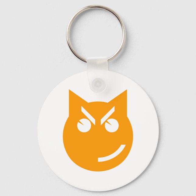 Smirking Emoji Cat Keychain (Front)