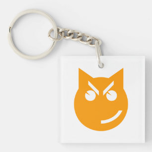 Smirking Emoji Cat Keychain