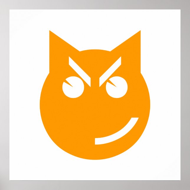 Smirking Emoji Cat Poster (Front)
