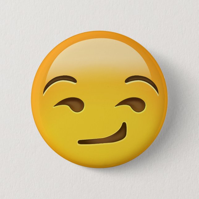 Smirking Face Emoji Button (Front)