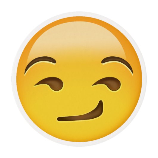 Smirking Face Emoji Edible Frosting Rounds (Front)