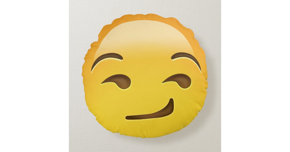 smirking emoji pillow