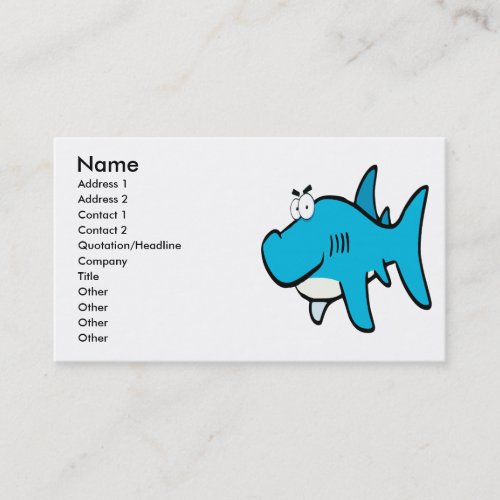 smirking shark cartoon business card