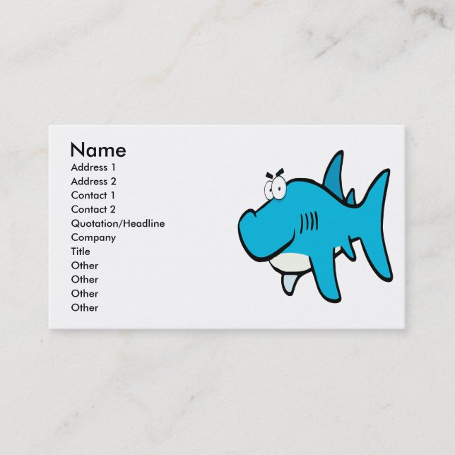smirking shark cartoon business card (Front)