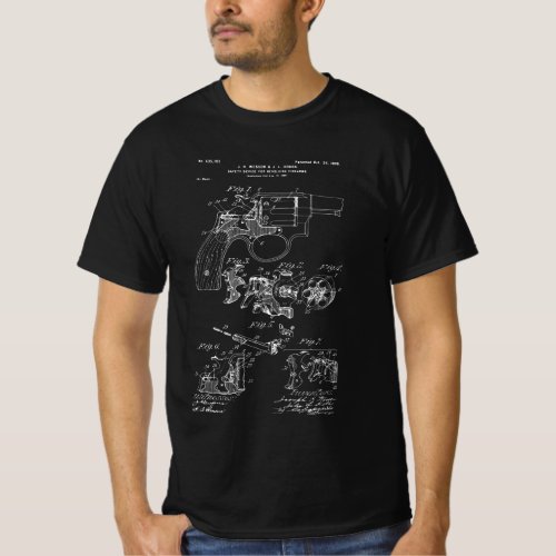 Smith and Wesson Hammerless Pistol 1898 Patent T_Shirt