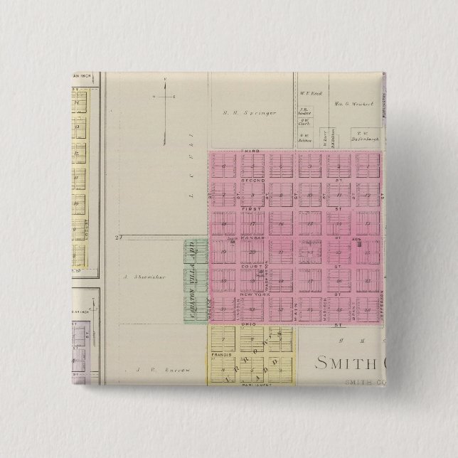 Smith Centre, Gould City, Motor, Webster, Kansas Pinback Button (Front)
