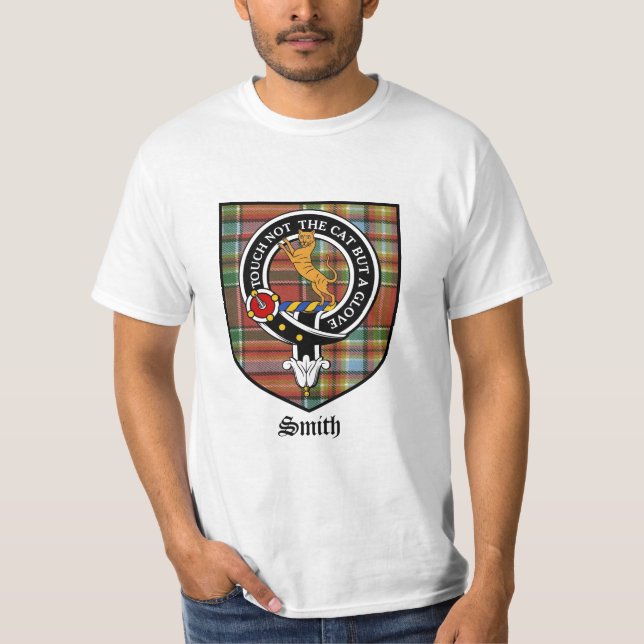 Smith Clan Crest Badge Tartan T-Shirt (Front)