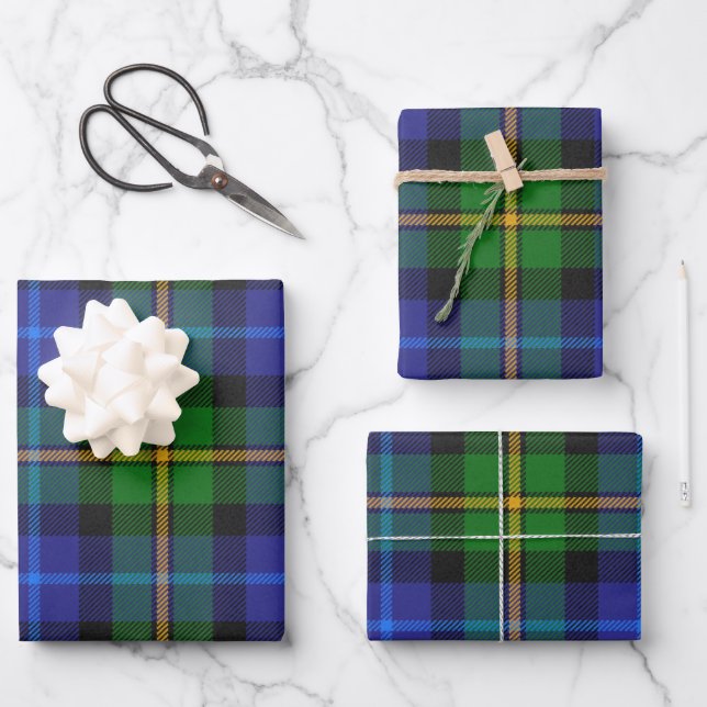 Smith Clan Family Tartan Plaid Pattern Alternate 1 Wrapping Paper Sheets (Front)