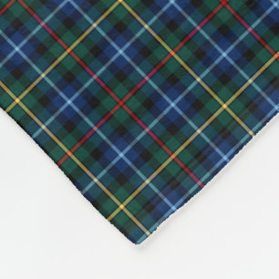 Smith Clan Royal Blue, Black and Red Tartan Fleece Blanket
