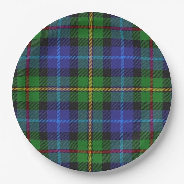 Smith Clan Scottish Tartan Plaid Pattern Paper Plates (Front)