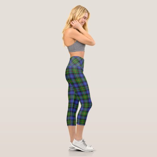 Smith Clan Tartan Plaid Pattern Capri Leggings