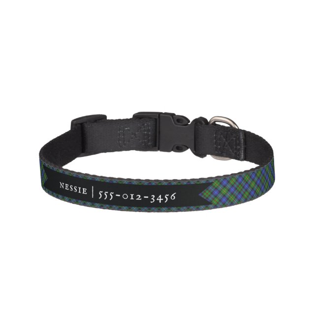 Smith Clan Tartan Scottish Plaid Pattern Pet Collar (Front)