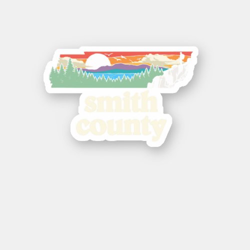Smith County Tennessee Outdoors Retro Nature Graph Sticker