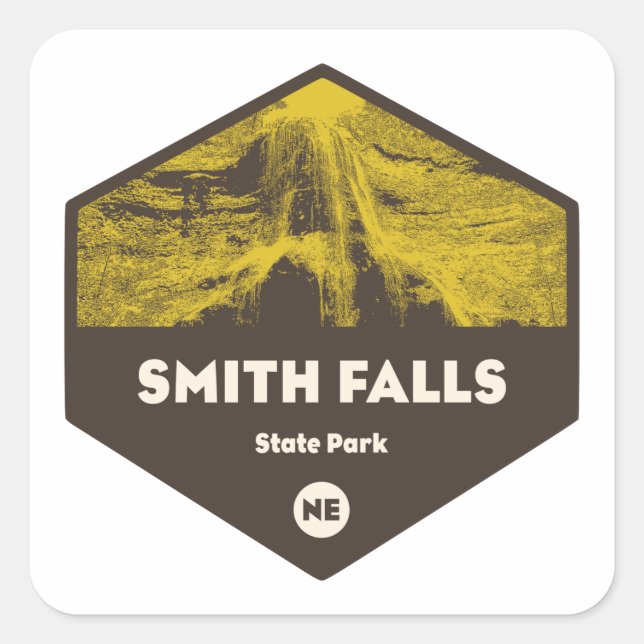 Smith Falls State Park Nebraska Square Sticker (Front)